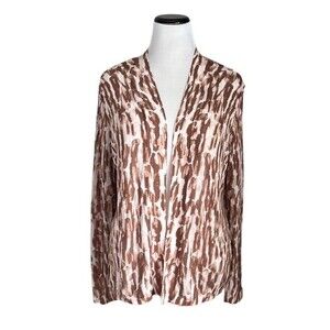 Chicos Women’s Cardigan Lightweight Animal print Open Front Long Sleeve Sz.XL